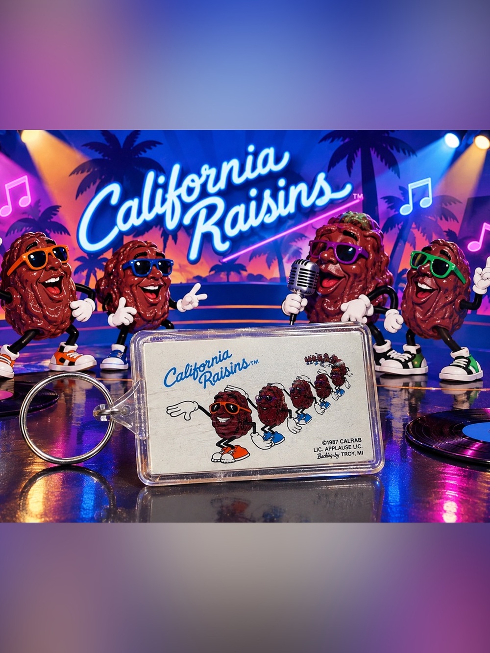 VTG 1987 California Raisins keychain